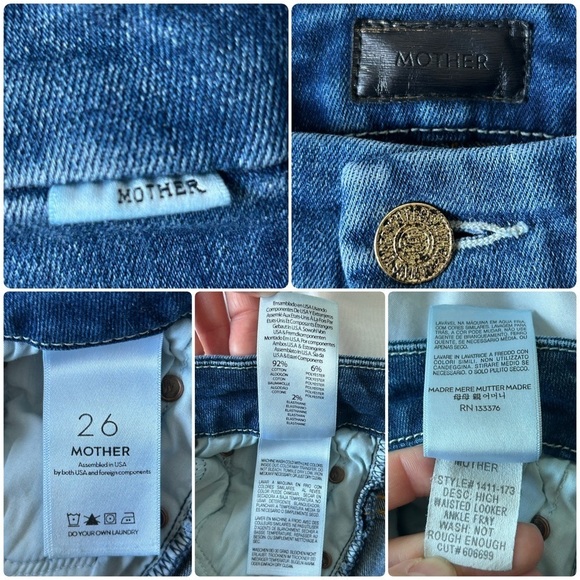 Mother High Waisted Looker Ankle Fray jeans Not Rough Enough 26 - Picture 16 of 16